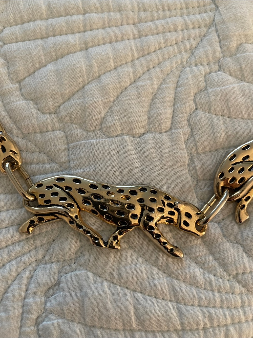 Gold panther leopard chain Link belt - Picture 5 of 9